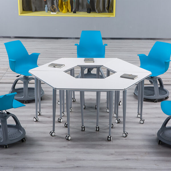 Diamond combination desk and chair set for school classroom (1)