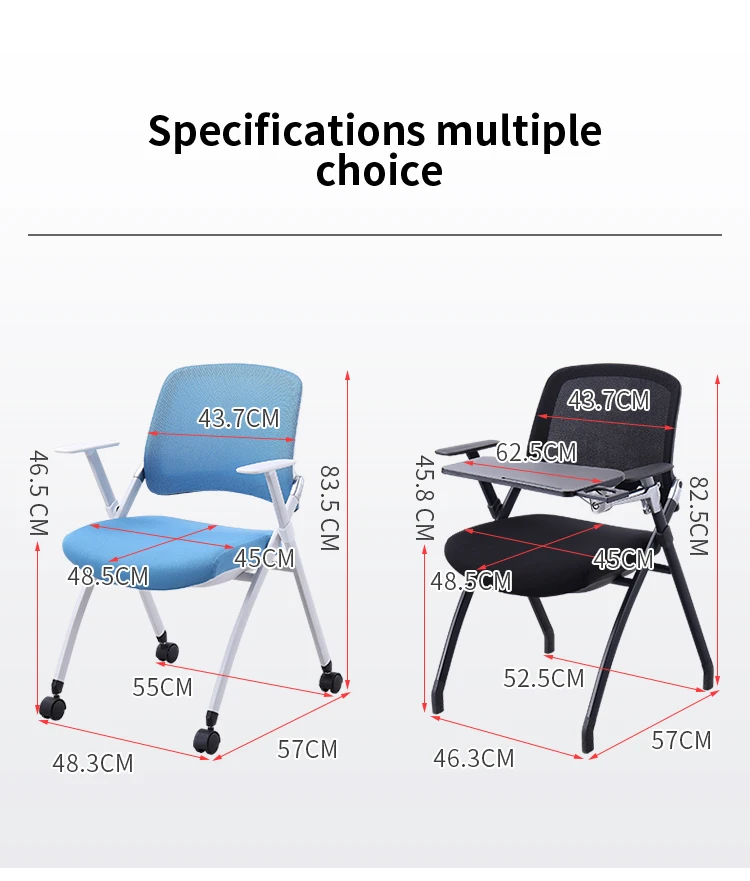 Folding training chair school hidden cup holder pen tray design mesh back (1)
